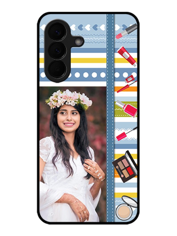 Custom Samsung Galaxy A57 5G Custom Glass Phone Case - Makeup Icons Design
