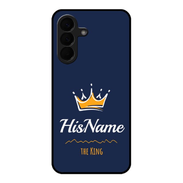 Samsung Galaxy A57 5G Custom Glass Phone Case - King With Name Design