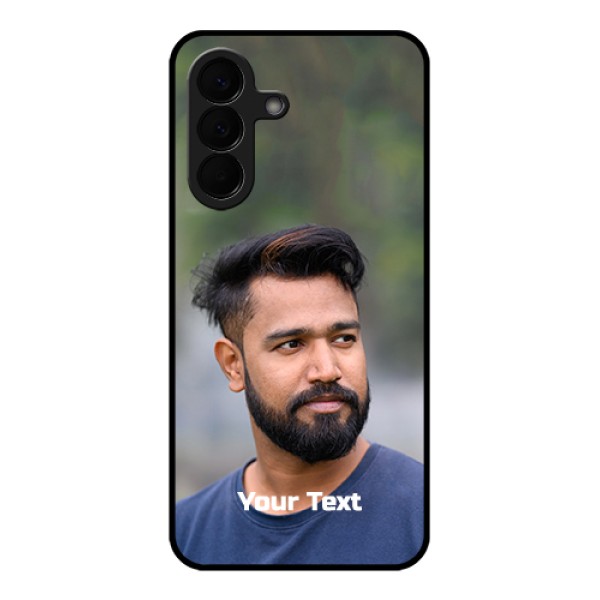 Samsung Galaxy A57 5G Custom Glass Phone Case - Photo With Text Design