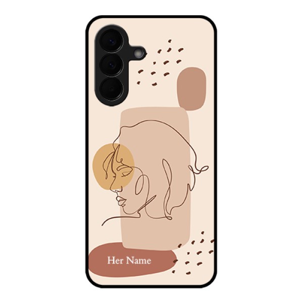 Samsung Galaxy A57 5G Custom Glass Phone Case - Calm Woman Line Art Design Samsung Galaxy A57 5G Custom Glass Phone Case - Calm Woman Line Art Design