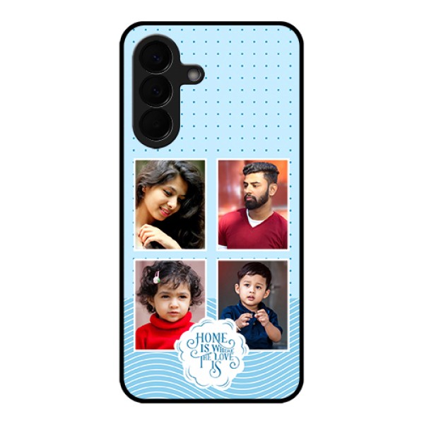 Samsung Galaxy A57 5G Custom Glass Phone Case - Cute Love Quote With 4 Pic Upload Design Samsung Galaxy A57 5G Custom Glass Phone Case - Cute Love Quote With 4 Pic Upload Design