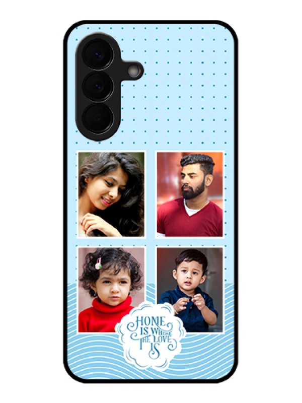 Custom Samsung Galaxy A57 5G Custom Glass Phone Case - Cute Love Quote With 4 Pic Upload Design