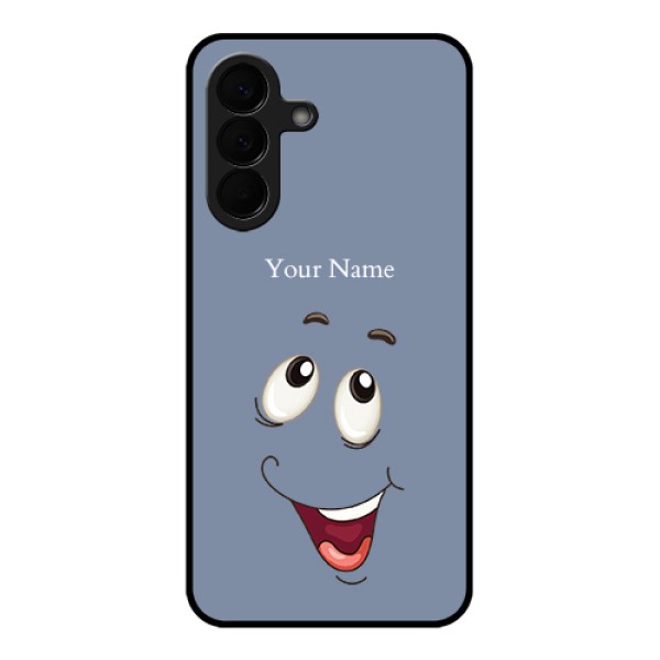 Samsung Galaxy A57 5G Custom Glass Phone Case - Laughing Cartoon Face Design