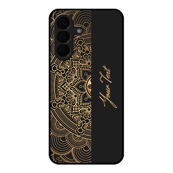 Samsung Galaxy A57 5G Custom Glass Phone Case - Mandala Art With Custom Text Design