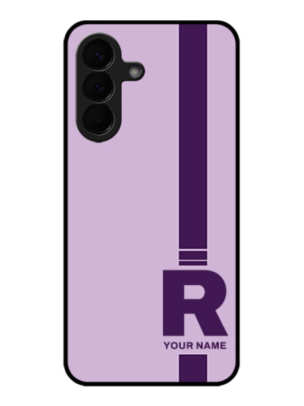 Custom Samsung Galaxy A57 5G Custom Glass Phone Case - Simple Dual Tone Stripe With Name Design