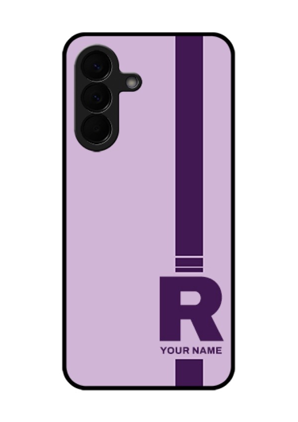 Samsung Galaxy A57 5G Custom Glass Phone Case - Simple Dual Tone Stripe With Name Design