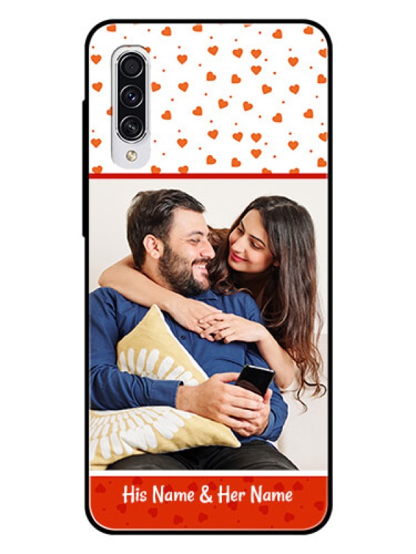 Custom Samsung Galaxy A70 Custom Glass Phone Case  - Orange Love Symbol Design