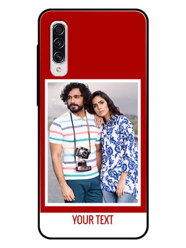 Custom Samsung Galaxy A70 Personalized Glass Phone Case  - Simple Red Color Design