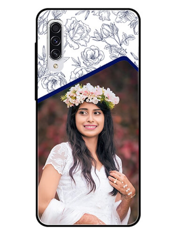 Custom Samsung Galaxy A70 Personalized Glass Phone Case  - Premium Floral Design