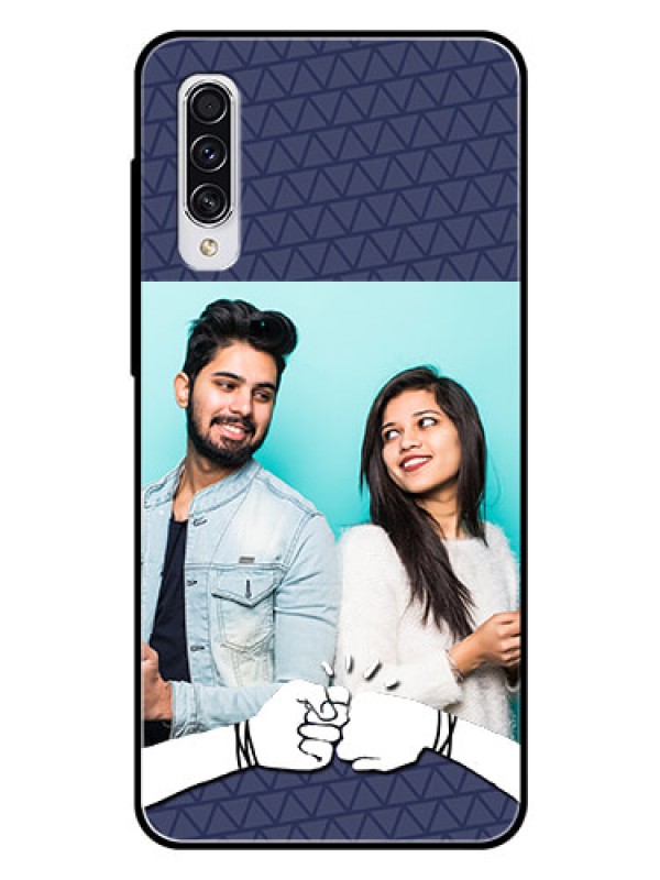 Custom Samsung Galaxy A70 Photo Printing on Glass Case  - with Best Friends Design  
