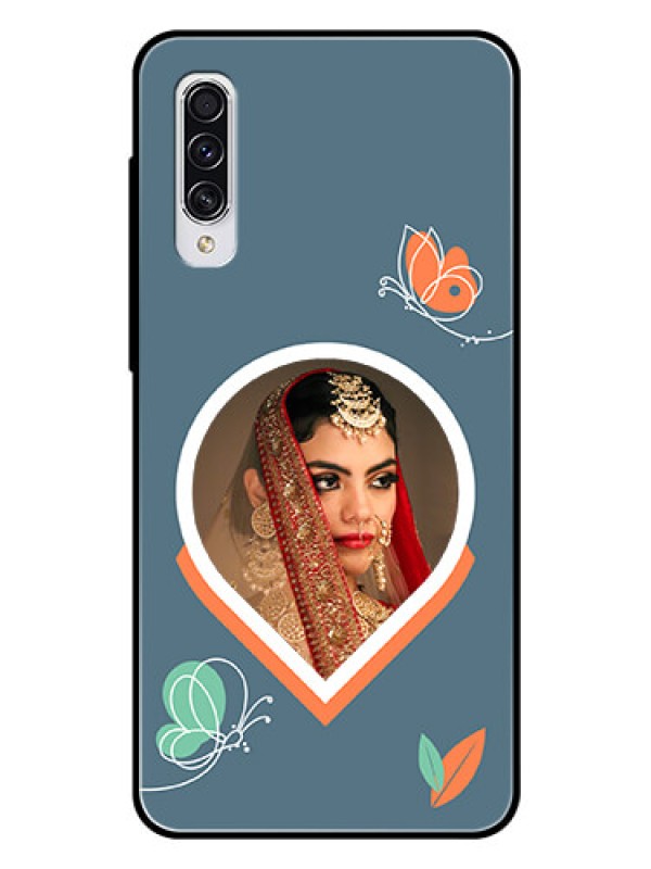 Custom Galaxy A70 Custom Glass Mobile Case - Droplet Butterflies Design