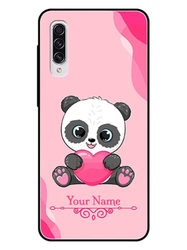 Custom Galaxy A70 Custom Glass Mobile Case - Cute Panda Design