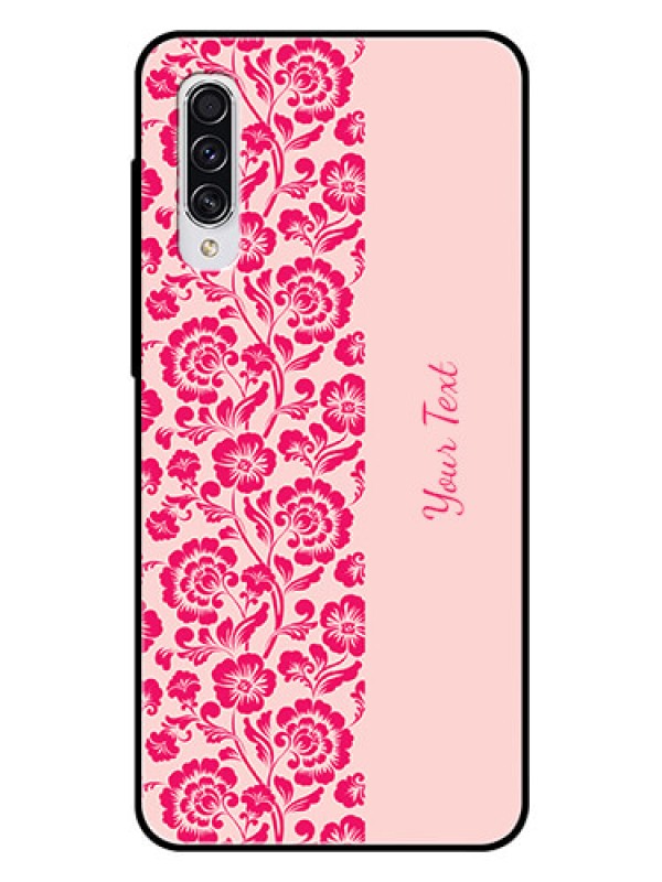 Custom Galaxy A70 Custom Glass Phone Case - Attractive Floral Pattern Design