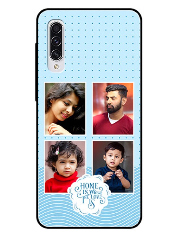 Custom Galaxy A70 Custom Glass Phone Case - Cute love quote with 4 pic upload Design