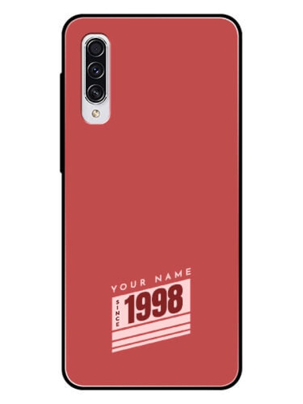 Custom Galaxy A70 Custom Glass Phone Case - Red custom year of birth Design