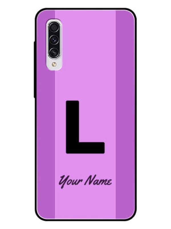 Custom Galaxy A70 Custom Glass Phone Case - Tricolor custom text Design