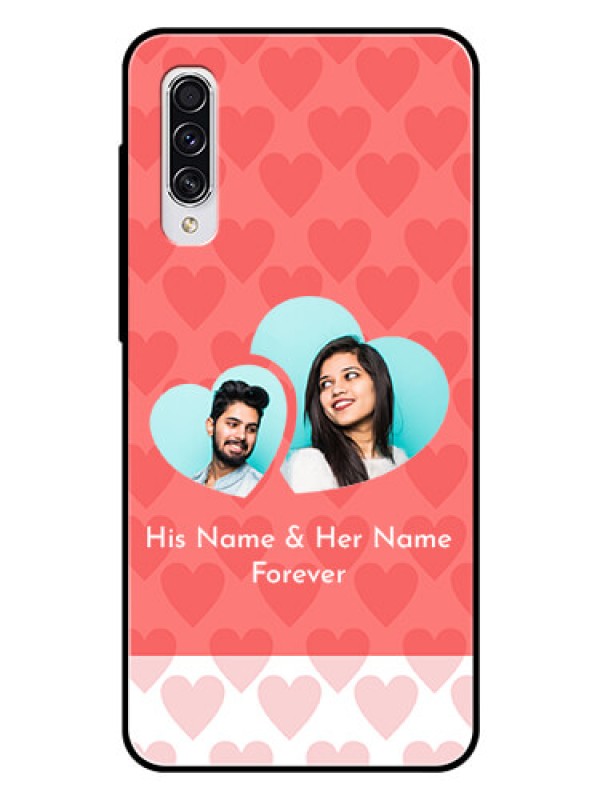 Custom Samsung Galaxy A70s Personalized Glass Phone Case  - Couple Pic Upload Design