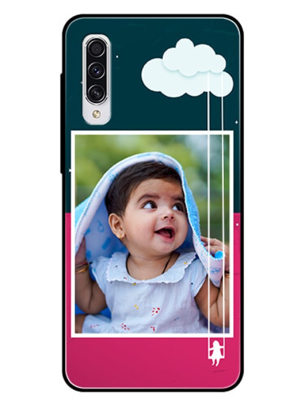 Custom Samsung Galaxy A70s Custom Glass Phone Case  - Cute Girl with Cloud Design