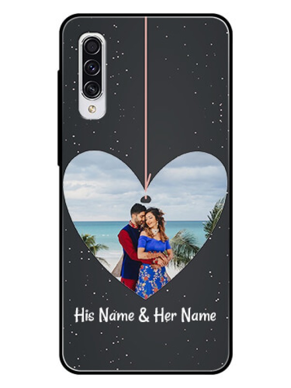 Custom Samsung Galaxy A70s Custom Glass Phone Case  - Hanging Heart Design