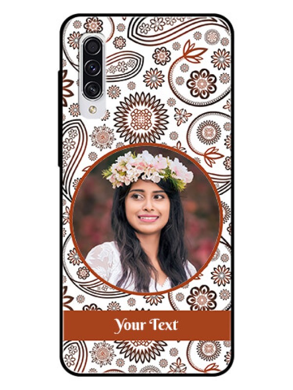 Custom Samsung Galaxy A70s Custom Glass Mobile Case  - Abstract Floral Design 