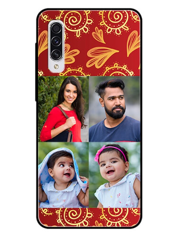 Custom Samsung Galaxy A70s Photo Printing on Glass Case  - 4 Image Traditional Design