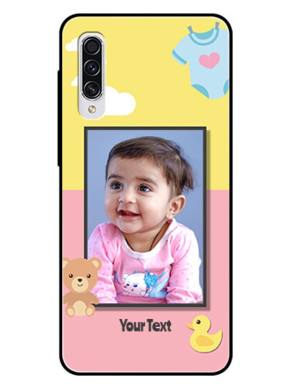 Custom Samsung Galaxy A70s Photo Printing on Glass Case  - Kids 2 Color Design