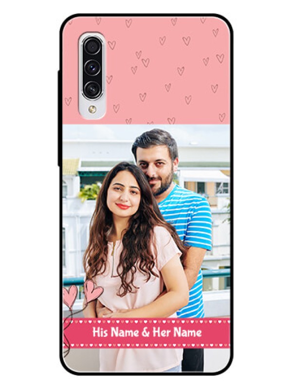 Custom Samsung Galaxy A70s Personalized Glass Phone Case  - Love Design Peach Color