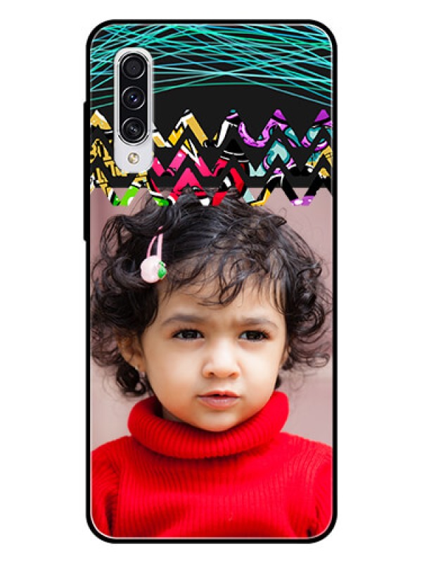 Custom Samsung Galaxy A70s Personalized Glass Phone Case  - Neon Abstract Design