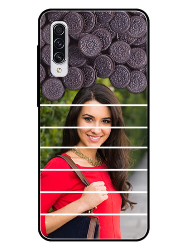 Custom Samsung Galaxy A70s Custom Glass Phone Case  - with Oreo Biscuit Design