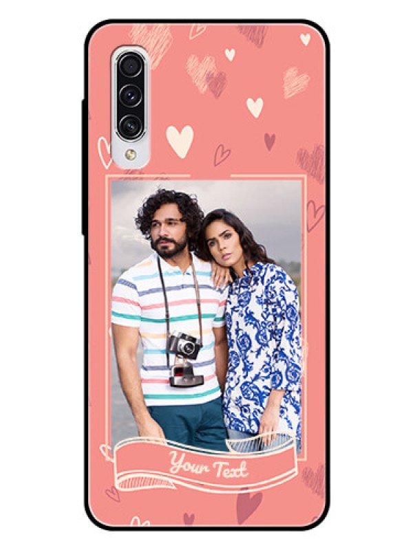 Custom Samsung Galaxy A70s Custom Glass Phone Case  - Love doodle art Design