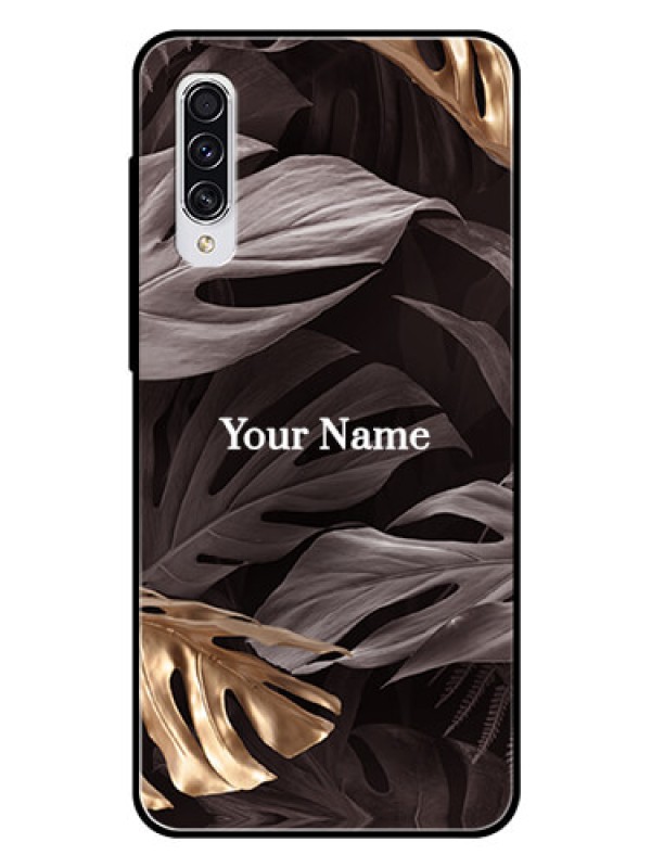 Custom Galaxy A70s Personalised Glass Phone Case - Wild Leaves digital paint Design