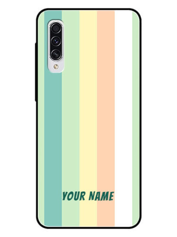 Custom Galaxy A70s Photo Printing on Glass Case - Multi-colour Stripes Design