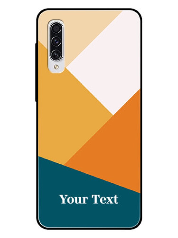 Custom Galaxy A70s Personalized Glass Phone Case - Stacked Multi-colour Design