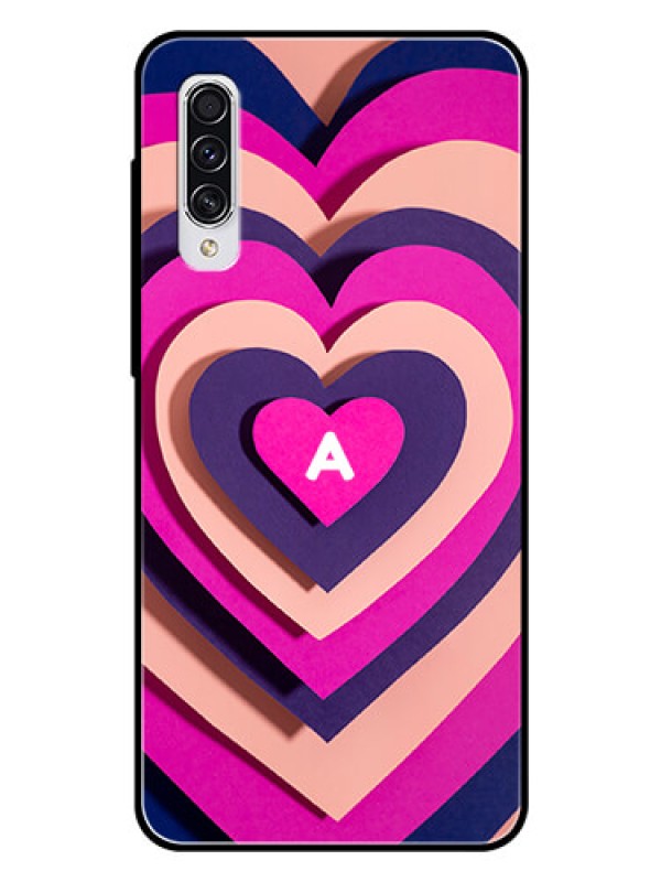 Custom Galaxy A70s Custom Glass Mobile Case - Cute Heart Pattern Design