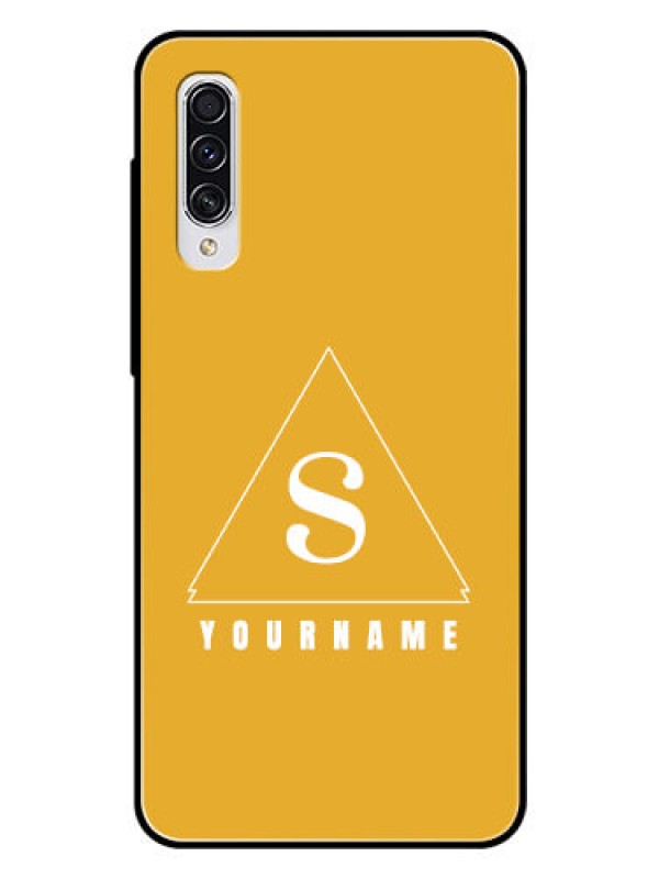 Custom Galaxy A70s Personalized Glass Phone Case - simple triangle Design
