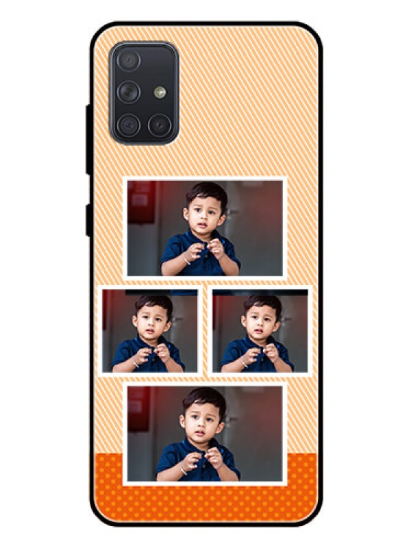 Custom Galaxy A71 Photo Printing on Glass Case  - Bulk Photos Upload Design
