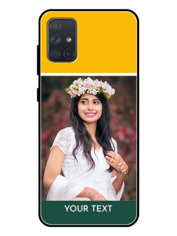 Custom Galaxy A71 Photo Printing on Glass Case  - Love You Design