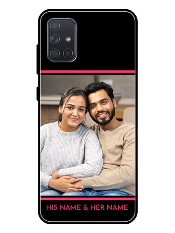 Custom Galaxy A71 Custom Glass Mobile Case  - with Add Text Design