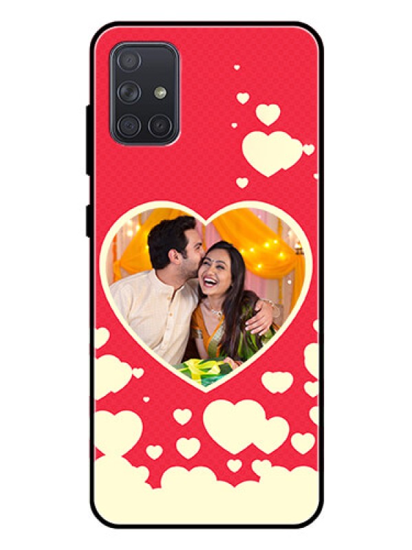 Custom Galaxy A71 Custom Glass Mobile Case  - Love Symbols Phone Cover Design