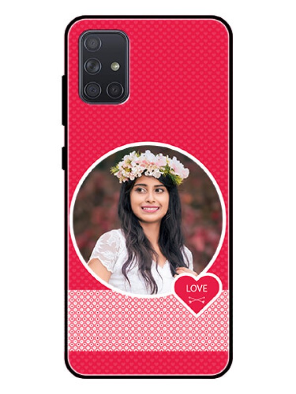 Custom Galaxy A71 Personalised Glass Phone Case  - Pink Pattern Design