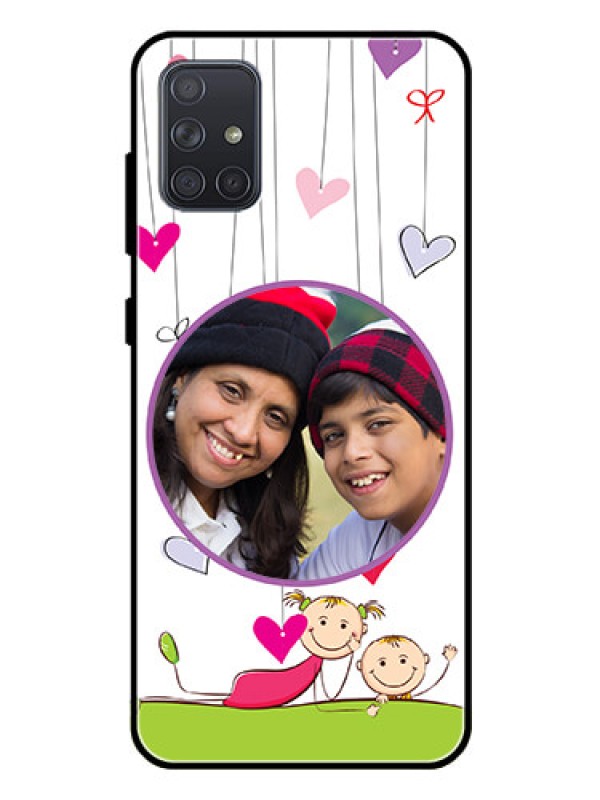 Custom Galaxy A71 Photo Printing on Glass Case  - Cute Kids Phone Case Design