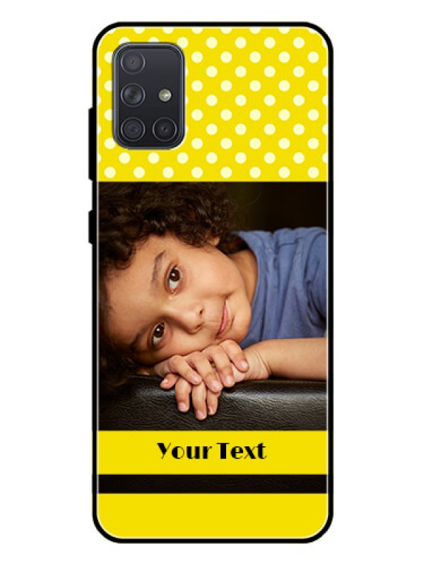 Custom Galaxy A71 Custom Glass Phone Case  - Bright Yellow Case Design
