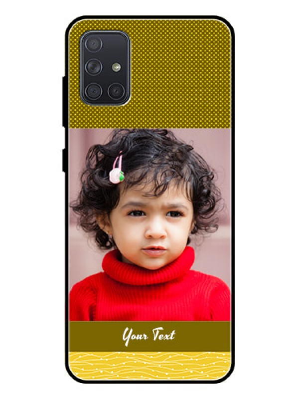 Custom Galaxy A71 Custom Glass Phone Case  - Simple Green Color Design