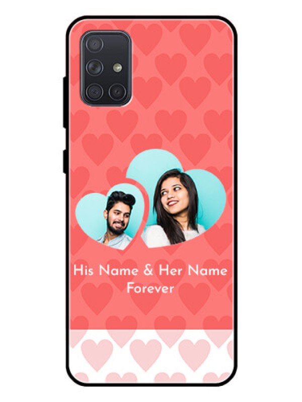 Custom Galaxy A71 Personalized Glass Phone Case  - Couple Pic Upload Design