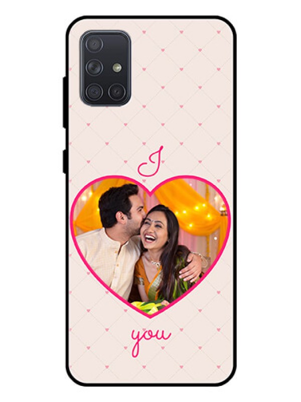 Custom Galaxy A71 Custom Glass Mobile Case  - Heart Shape Design