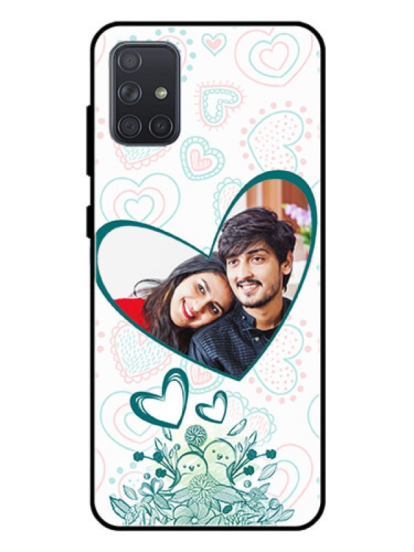 Custom Galaxy A71 Photo Printing on Glass Case  - Premium Couple Design