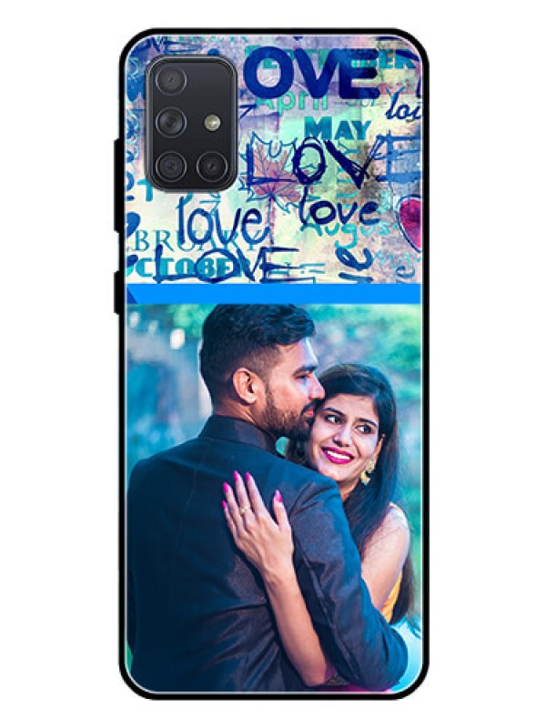 Custom Galaxy A71 Custom Glass Mobile Case  - Colorful Love Design