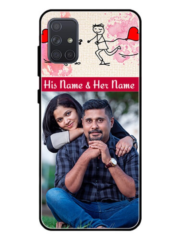 Custom Galaxy A71 Photo Printing on Glass Case  - You and Me Case Design