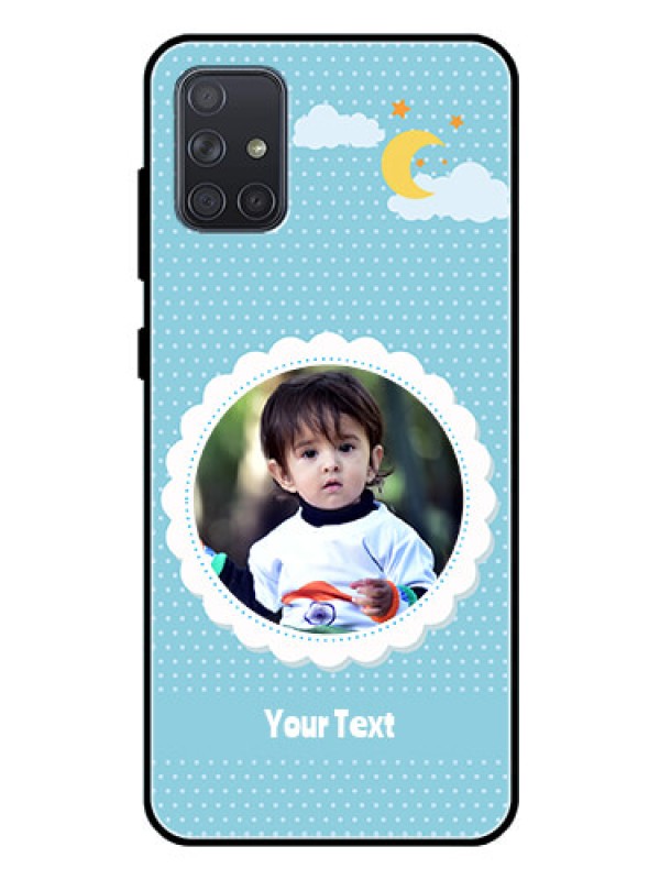 Custom Galaxy A71 Personalised Glass Phone Case  - Violet Pattern Design