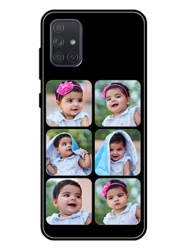 Custom Galaxy A71 Photo Printing on Glass Case  - Multiple Pictures Design